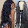 SUNTU 13x6 Deep Curly Lace Front Wigs Human Hair Pre Plucked 28 Inch 13x6 HD Transparent Lace Frontal Curly Wigs Human Hair 180% Density Glueless(28 Inch)