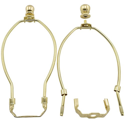 MARRTEUM 5-Inch Lamp Shade Harp Holder Fitter with Ball Finial Knob and Saddle Base [2set Gold]