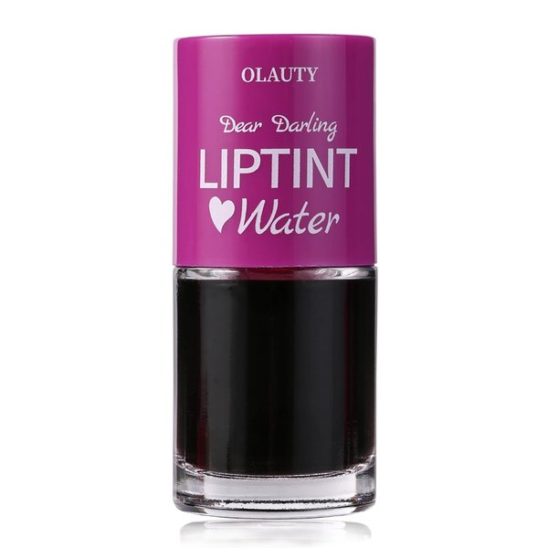 Water Tint Lip Stain, Korean Lip Gloss Vivid Color Lip Tint Stain Lip Makeup Lipstick, Multi-Use Cheek and Lip Tint, Long-Wear, Non-Stick Cup, Moisturizing, High Pigment Glossy Lip Tint (Grape)