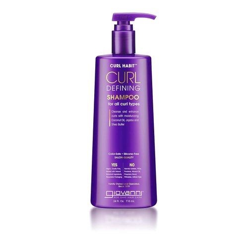 GIOVANNI Curl Habit Curl Defining Shampoo - For All Curl Types, Cleanse & Enhance Curls with Moisturizing Coconut Oil, Jojoba and Shea Butter Vegan, Cruelty-Free, Silicone Free Shampoo - 24 oz