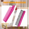Qjaiune 6PCS Travel Foldable Brush Comb Portable Folding Comb, Anti-Static Hair Comb Mini Pocket Comb, Double Headed Hair Brush Hairdressing Tools Plastic Folding Comb for Men Women (Hot Pink)