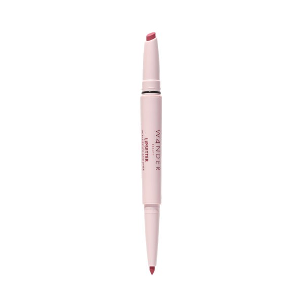 Wander Beauty Lipsetter Dual Cream Lipstick + Lip Liner - On the Mauve - Ultra-Smooth, Hydrating Lipstick and Mauve Lip Liner with a Soft Matte Finish - Made with Squalane & Peptides (1 Count)