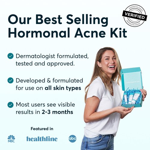 MDacne 3 Step Retinol Acne Kit - Retinol Cream 0.25%, Salicylic Acid Cleanser, Niacinamide Moisturizer - Plant-Based kit for Hormonal Acne, Blemishes, Wrinkles, 60 Day Acne Kit + Pimple Patch Gift