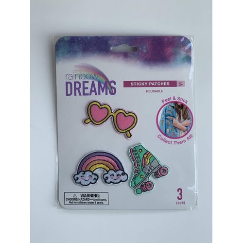 Peel and Stick Reusable Sticky Patches for Girls Set of 3 by Rainbow Dreams