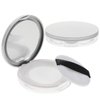Beaupretty Powder Puff 2pcs Powder Compact Container, Plastic Empty Makeup Loose Powder Case with Puff and Elasticated Net Sifter Vintage Mirror