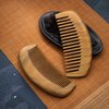 Moreinday Wooden Comb Wood Hair Comb Green Sandalwood Comb for Women Men - 2 Pack