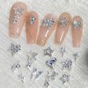Star Nail Charms 3D Nail Gems Rhinestone Silver Star Shape Shiny Nail Jewelry Charm Acrylic Nail Crystal Diamond Rhinestone Nail Art Accessories for Women Girls DIY Crafts Nail Art Supplies Decoration