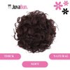 JUVABUN Curled Clip in Hair Buns -Medium Brown| Hair Bun Maker | Hair Buns Hair Piece| Curled Hair Bun Scrunchie | Everyday Wear | Washable & Realistic|Hair Bun Clip -Medium Brown
