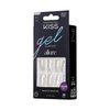 KISS Gel Fantasy Press On Nails, Nail glue included, How Dazzling', Silver, Medium Size, Square Shape, Includes 28 Nails, 2g glue, 1 Manicure Stick, 1 Mini File