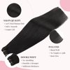 MAXITA Weft Hair Extensions Real Human Hair Remy Hair Natural Black Sew in Hair Extensions 16 Inch 100g Weft Real Human Hair Double Weft Soft Straight Human Hair Wefts