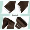 LaaVoo Dark Brown Tape in Hair Extensions Human Hair #4 Tape Hair Extensions Real Human Hair Silky Straight Brown Hair Extensions Tape ins 20 Pieces 14 Inch 40g