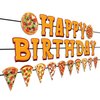 CC HOME Pizza Happy Birthday Banner, Pizza Party Decoration, Pizza Letters Theme Party Supplies Boys Girls Kids Home Classroom Baby Showers 1st Birthday Party Decorations Supplies