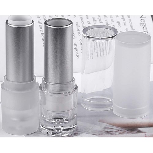 BesYouSel Lip Balm Tubes Empty Plastic Frosted Lipstick Tube Refillable Lip Balm Storage Container for DIY Homemade Lipstick Lip Balm, Round, Pack of 10