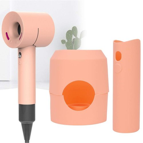 Silicone Hair Dryer Protective Cover for Dyson Hair Dryer, Anti-Scratch Shockproof Dust Droof Travel Protective Case Cover(Coral Orange)