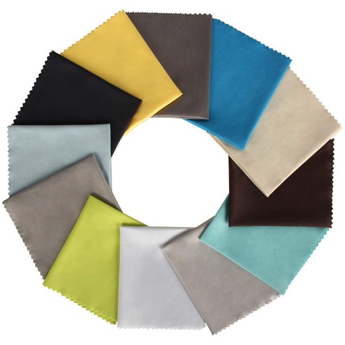 Fu Store 12 Pack Assorted Colors Microfiber Cleaning Cloths - 6" x 7" Microfiber Glasses Cloth - Great for Cleaning Eyeglasses, Cell Phones, Screens, Lenses, Glasses and All Delicate Surface