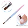 INENK Nail Art Clean Up Brushes,Nail Brushes for Cleaning Polish Mistakes on the Cuticles, Acetone Resistant Nail Brush, Fingernail Cleaning Brushes for Nail Art and Designs (2 Pcs Round&Angled)