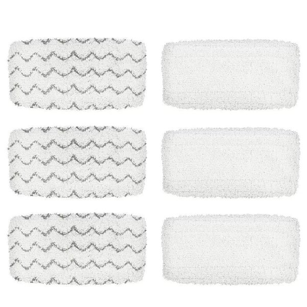 BettaWell Steam Mop Refill Pads Compatible with Bissell 1252 1606670 1543 1652 1132M 1530 11326 Symphony Hard Floor Vacuum Steam Cleaner Series (Pack of 6)