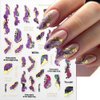 3D Marble Nail Stickers for Women 6 Colors Marble Nail Decals Blooming Nail Art Stickers Bronzing Nail Sticker Watercolor Smudge Self Adhesive Stickers for Nails Gold Foil Nail Designs Nail Supplies