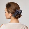 FRCOLOR Banana Hair Clips Fabric Flowers Banana Hair Clip Ponytail Holder Non Slip Ponytail Clips Strong Hold French Barrettes Hair Accessories for Women Girls