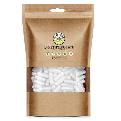 Doctors Scientific DSO L Methylfolate 7.5mg (5 MTHF Supplement) - 90 Vegan Capsules (7.5 mg) - Active L Methyl Folate Supplement for Homocysteine Control - Folic Acid Vitamin - Eco-Friendly Packaging