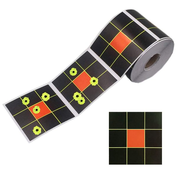 Pistep Splatter Shooting Targets 3 Inch Reactive Paper Target Stickers 250pcs Self Adhesive Target Roll for Indoor and Outdoor Range - BB Gun, Pellet Gun, Airsoft, Rifle
