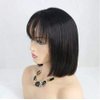 QUINLUX WIGS 13X6 Lace Front Wig 150% Density Air Bangs Natural Color Short Bob Wigs Brazilian 100% Human Hair For Women (8 inch/13X6, 150% density)