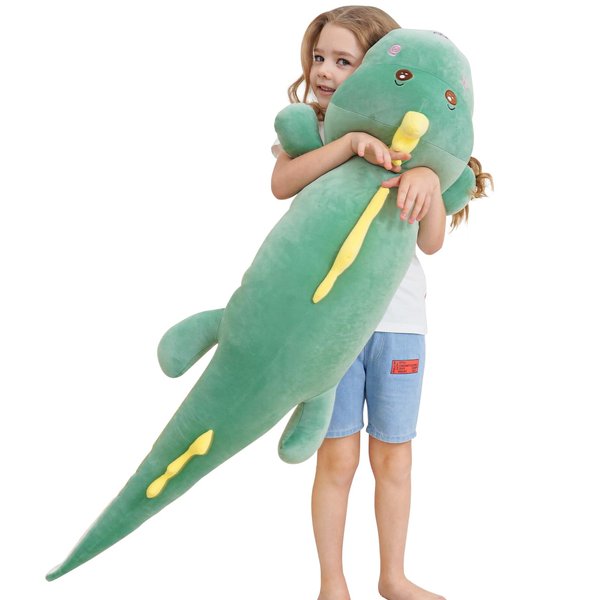 Meow Wang 39.3" Dinosaur Big Pillow Plush Dino Toy,Cute Weighted Dinosaur Stuffed Animals Doll,Soft Giant Dinosaur Plushies,Gifts for Girls Kids Boys Birthday,Valentine,Easter