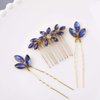 Yean Baroque Bridal Hair Pins Silver Rhinestones Wedding Hair Comb Something Blue Hair Piece for Women and Girls(3 Pcs) (Gold)