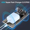 45W Super Fast Charger Type C, USB C Android Phone Charger with 6.6FT Cable for Galaxy S23 Ultra/S23/S23+/S22 Ultra/S22+/S22, Note 10/Note 20/S20/S21/S10/S9/S8, Galaxy Tab S7/S8, Blue