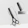 GMI-TWEEZERS™-Hair Cutting Scissors for Professionals, and Home Use -Professional Barber Scissors-Hair Scissors for Men and Women-thinning Shears for Hair Cutting Set-Pack of 2 (Black)