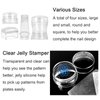 Freeorr 4 Different Clear Silicone French Nail Art Stamper Set With 4 Scrapers, Round Rectangular Double Head Transparent Visible Body Jelly Stamping for Nail Art Manicure