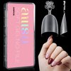 AILLSA Short Almond Nail Tips Acrylic Clear Half Cover Nail Tips False Soft Gel Nail Tips Matte Nail Extension Press on Fake Nail Tips for Nail Manicure Home DIY 240PCS 12 Sizes