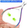 4 Packs Cuticle Nipper, Premium Stainless Steel Cuticle Trimmer for Manicure & Pedicure at Home/Spa/Salon [Rainbow Color]