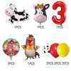 Farm Animal 3rd Birthday Party Decorations Farm Animals Foil Balloons for Kids 3rd Birthday Baby Shower Cow Farm Animals Theme Party Decorations (3rd Birthday)
