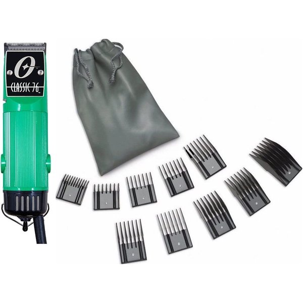 Oster Classic 76 Green Color Limited Edition Hair Clipper + 10 PC Comb Set