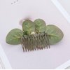 FIDDY898 Wedding Bridal Comb Camellia Hair Comb Ranunculus Green leaf Floral Clip Headpiece Head-comb