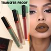 BADCOLOR 3 Colors Matte Liquid Lipstick Set, Green Brown Burgandy Dark Red Halloween Lip Makeup, Highly Pigmented Long Lasting Lip Stain, Smudge Proof Waterproof Velvet Nonstick Cup Lip Gloss Set