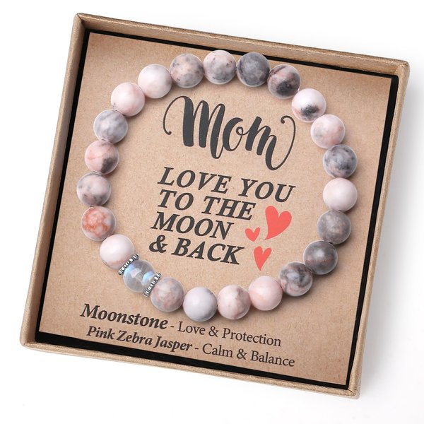 THEMEROL Mothers Day Gifts from Daughter Son Birthday Gifts for Mom Great Presents Best Mama Personalized Unique Handmade Chakra Bracelet Women Moonstone Valentines Christmas Stocking Easter Stuffers