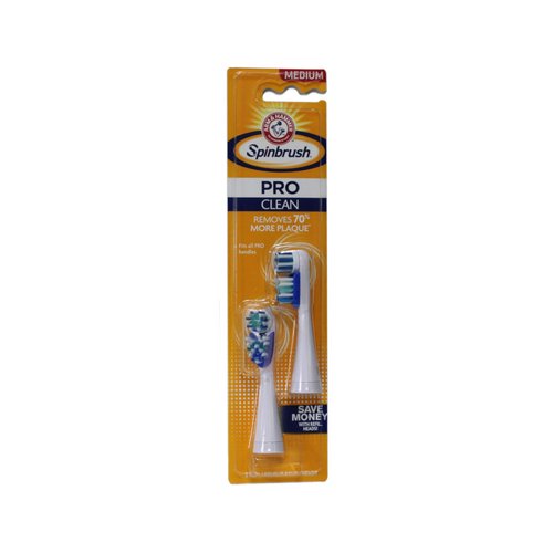 ARM & HAMMER Spinbrush Pro-Clean Replacement Brush Heads, Medium 2 ea (Pack of 4)