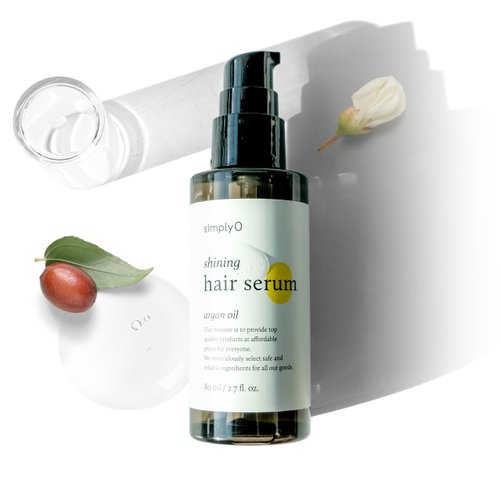 simplyO Shining Hair Serum for Hair Repair | Nourishing Argan Oil | for Frizzy, Dry, and Damaged Hair | Cruelty Free, Vegan, 2.7 fl oz.