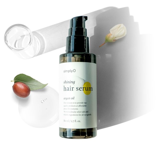 simplyO Shining Hair Serum for Hair Repair | Nourishing Argan Oil | for Frizzy, Dry, and Damaged Hair | Cruelty Free, Vegan, 2.7 fl oz.