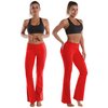 BUBBLELIME 29"/31"/33"/35" 4 Styles Women's Bootcut Yoga Pants Tummy Control - Back Pockets_Scarlet L_31" Inseam
