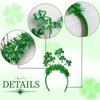 St Patrick's Day Headband Green Shamrock Clover Garland Hair Band Headwear St Patricks Day Hair Accessories for Women Girls Kids Parade Costume Party Supplies Decorations 1PCS