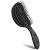 NuWay 4HAIR® DoubleC PRO® U.S. Patented Double Curved Detangling Brush is Hair Dryer Safe (Black)