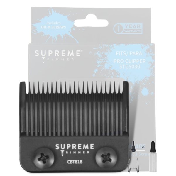 Supreme Trimmer Replacement Taper Blade CBT818 | Ceramic Blade for Hair Clippers | Black