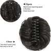 Claw Messy Bun Hair Piece Synthetic Curly Chignon Clip in Claw Ponytail Hairpieces Tousled Updo Hair Extensions Scrunchie For Women (Dark brown/auburn brown)