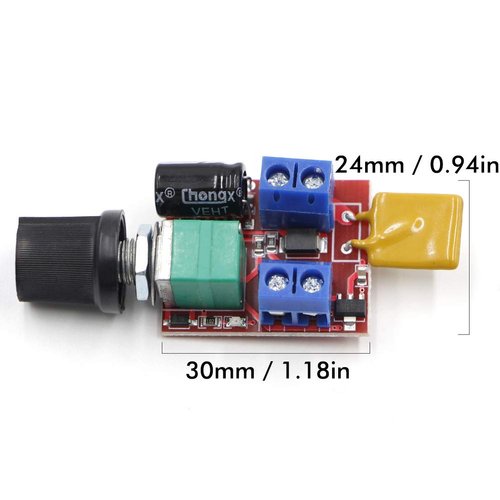 Riorand DC 3V 6V 12V 24V 35V 5A Motor Speed Controller PWM Speed Control Ultra Small LED Dimmer（2PCS）
