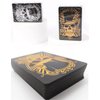 jcoral 2 Pack Skull Black Playing Cards Waterproof Poker Cards Plastic Black Foil Playing Cards Highly Flexible,2 Decks of Cards with Bag(Gold+Black 3)