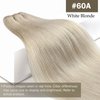 Sunny 24inch Hair Extensions Real Human Hair Weft Platinum Blonde Sew in Hair Extensions Real Human Hair Blonde Machine Weft Hair Extensions Long Hair for Women 100g