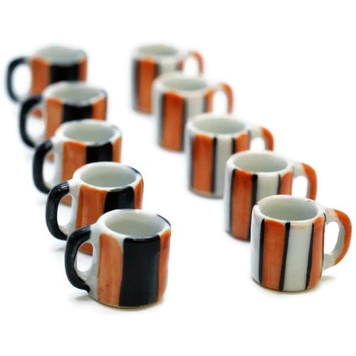 Mix 10 Ceramic Bowls Handpainted Dollhouse Miniatures Toys Dishes Food Kitchen by Handmade